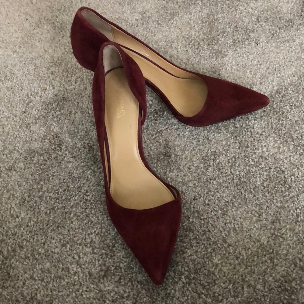 Michael Kors red velvet heels
